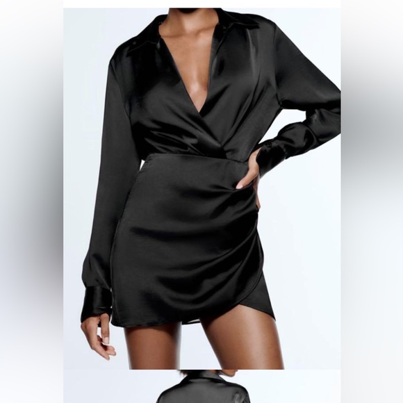 Zara satin shirt dress - Picture 1 of 5